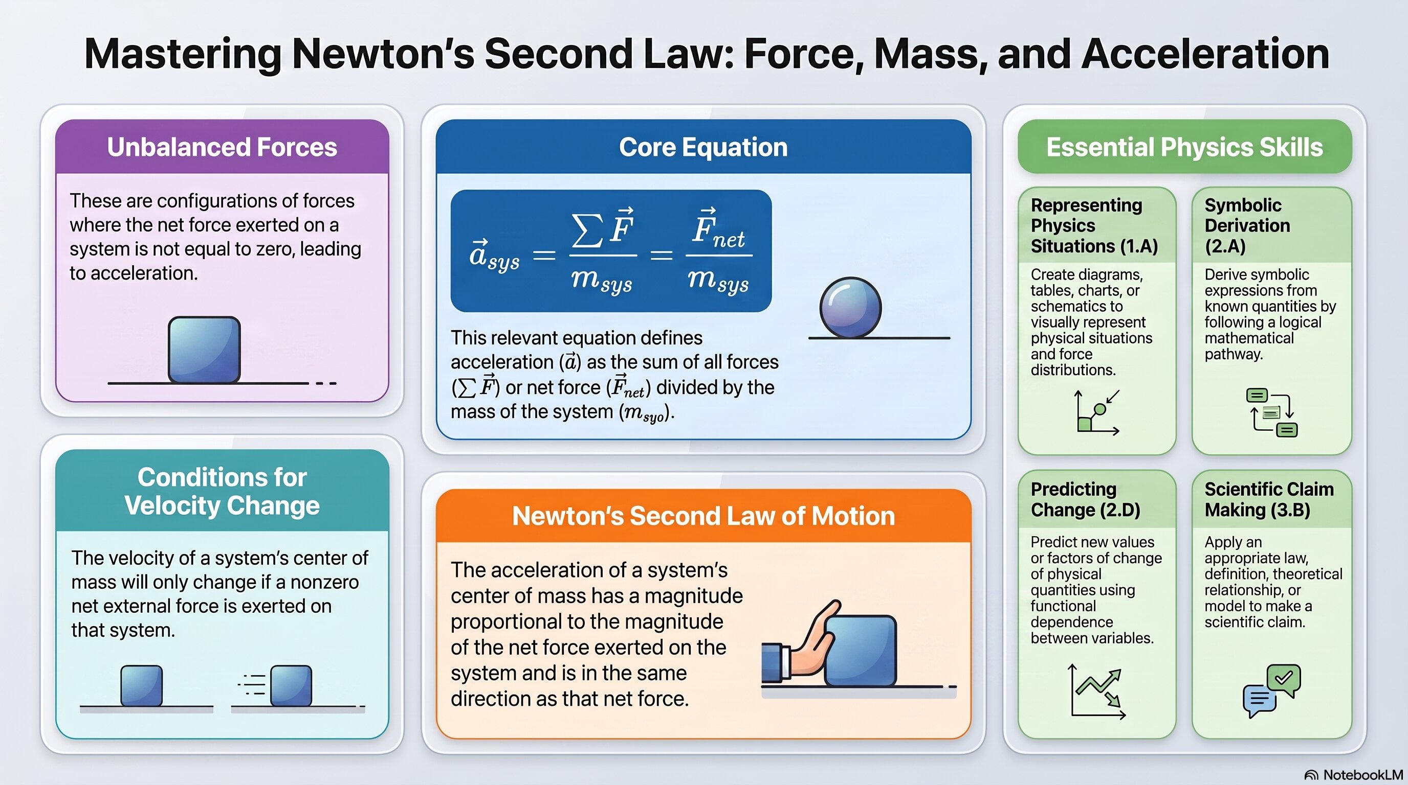 Mastering Newton's Second Law infographic
