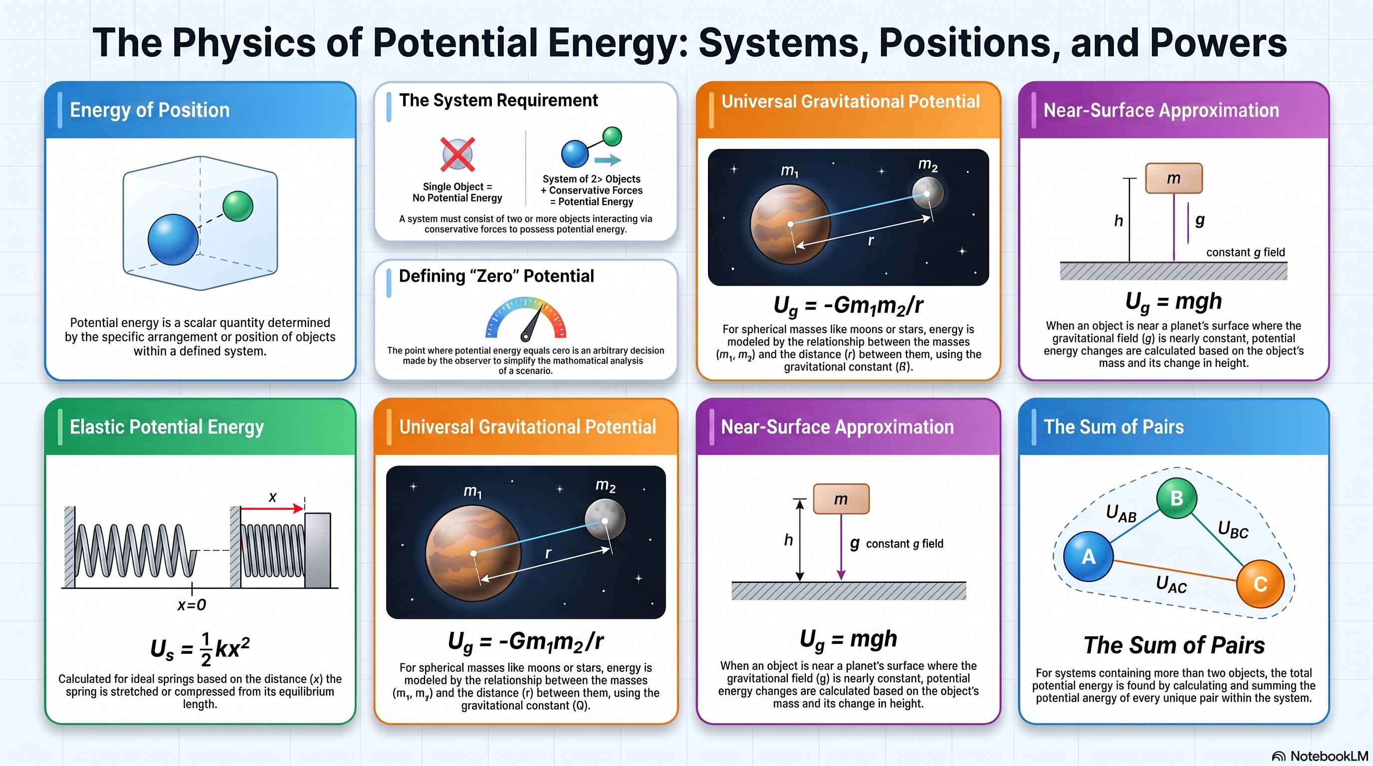 The Physics of Potential Energy: Systems, Positions, and Powers infographic
