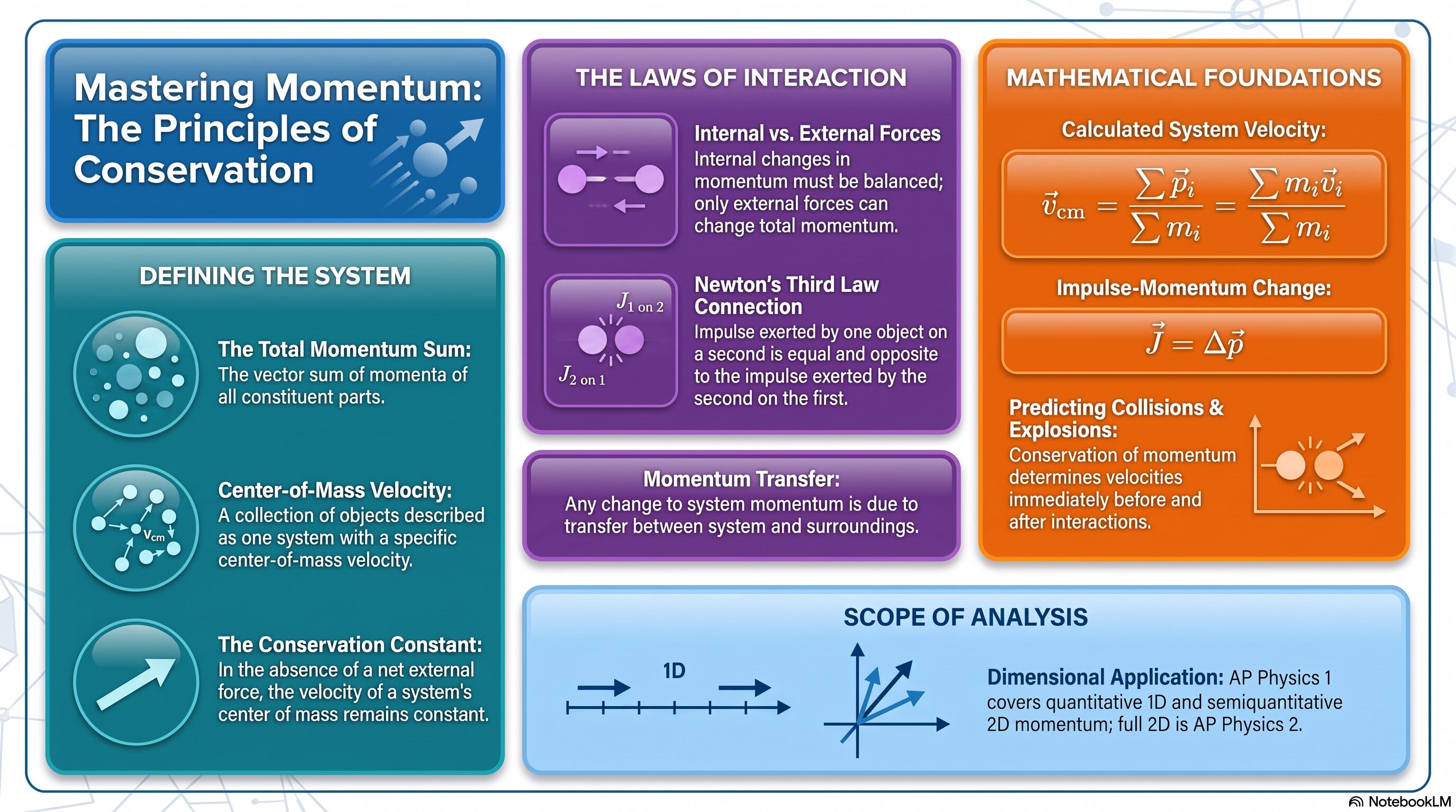 Mastering Momentum: The Principles of Conservation infographic